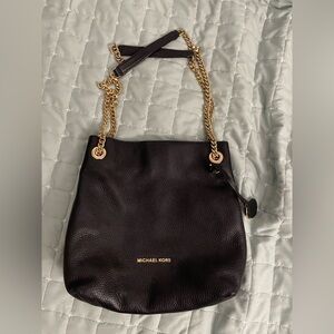 NWOT Michael Kors Black and Gold Chain Shoulder Bag